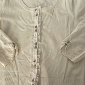 Cream colored WHBM button cardigan